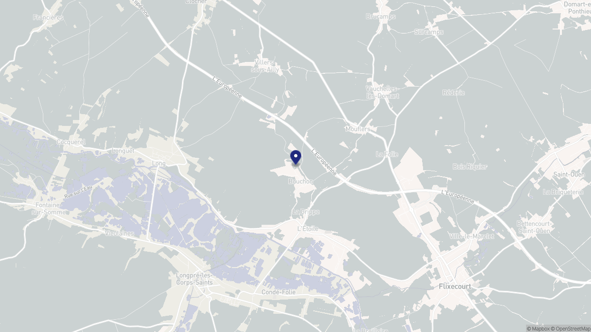 Aperçu cartographique de Bouchon, centré sur la commune