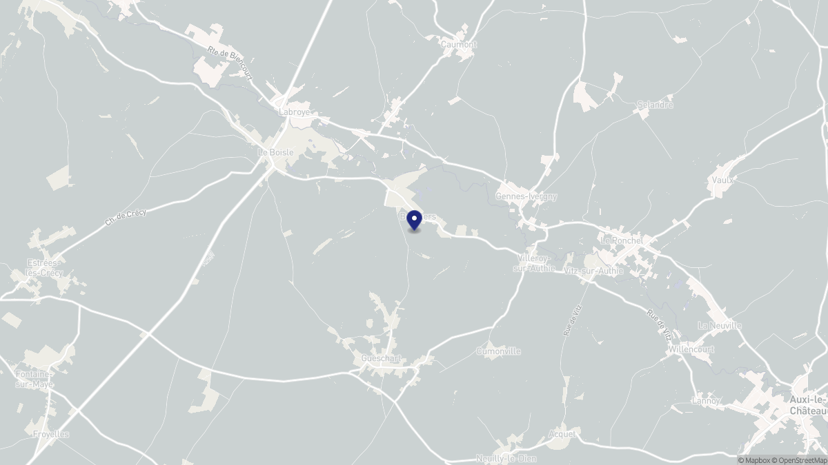 Aperçu cartographique de Boufflers, centré sur la commune