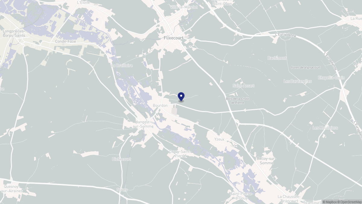 Aperçu cartographique de Bourdon, centré sur la commune