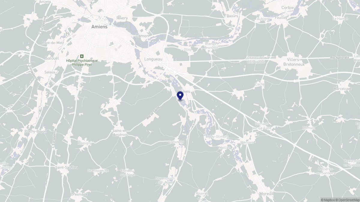 Aperçu cartographique de Boves, centré sur la commune