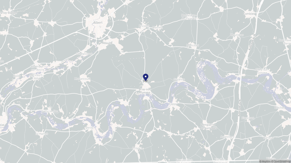 Aperçu cartographique de Bray-sur-Somme, centré sur la commune
