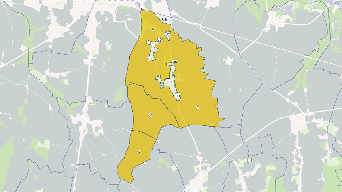Aperçu cartographique de Brouchy, centré sur la commune