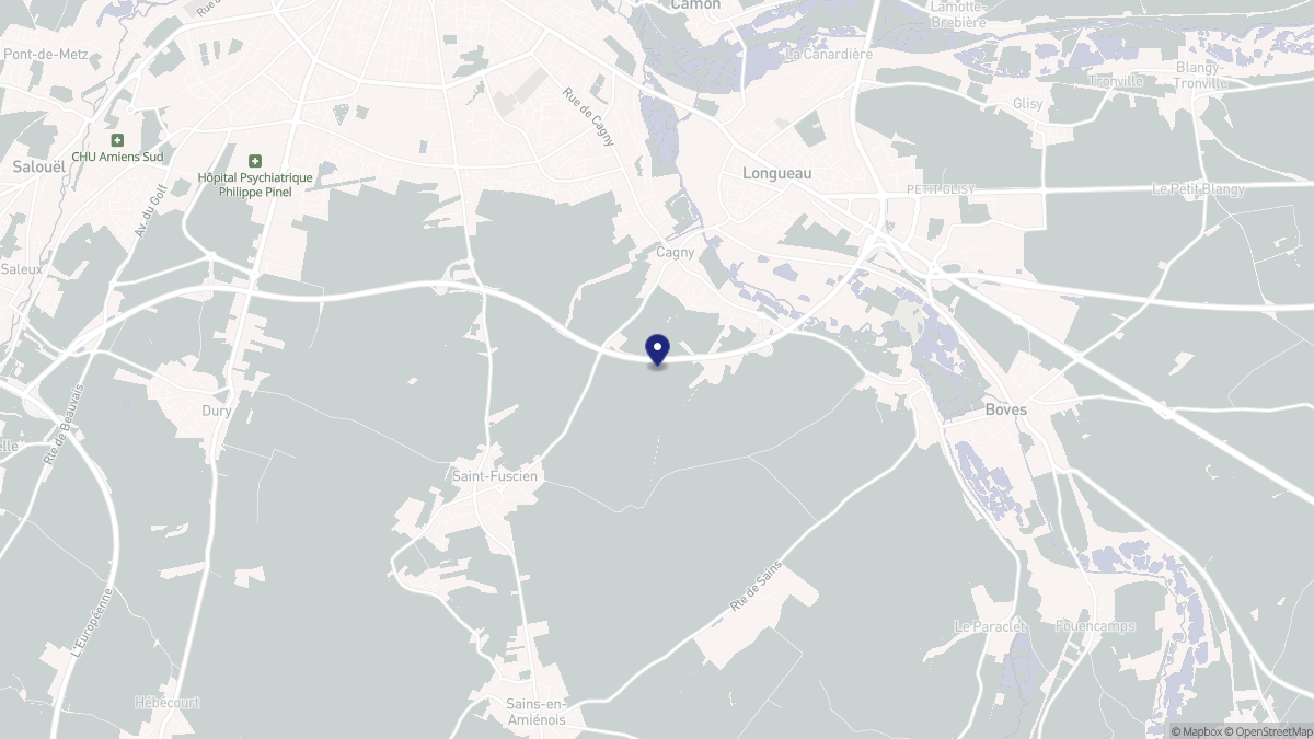 Aperçu cartographique de Cagny, centré sur la commune