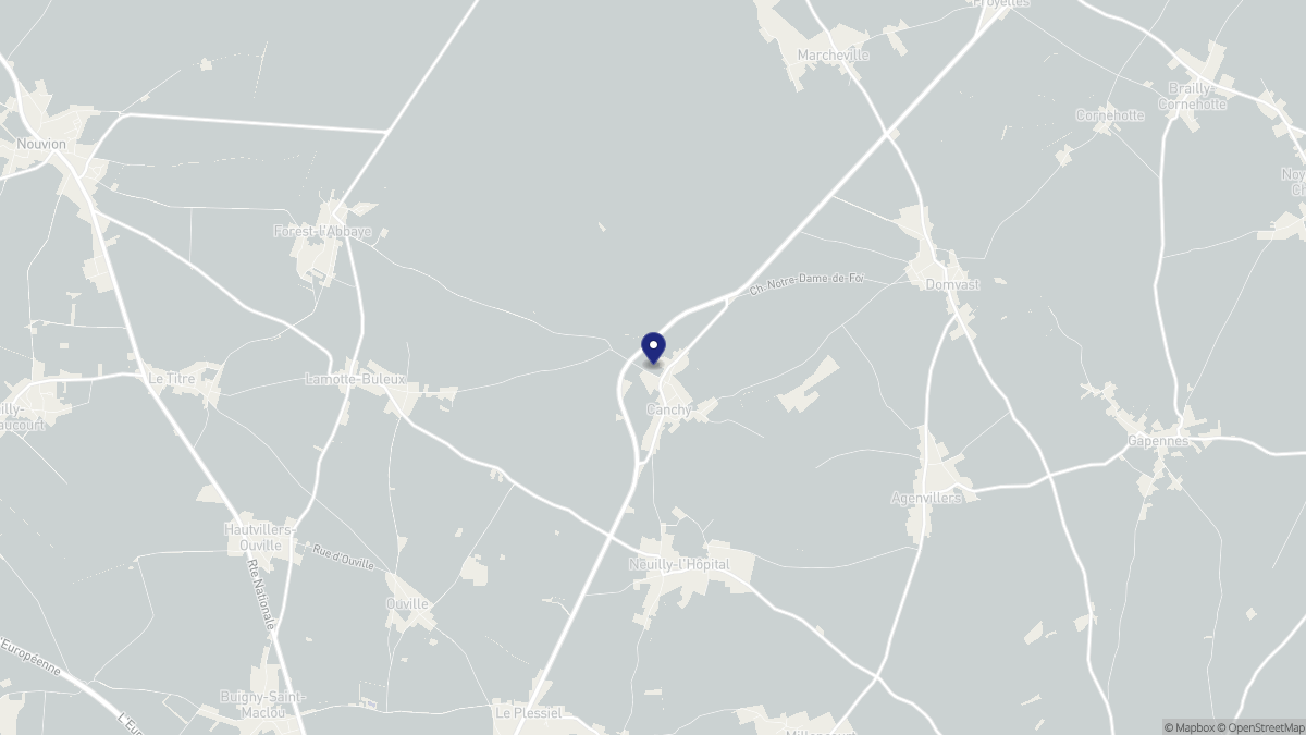 Aperçu cartographique de Canchy, centré sur la commune
