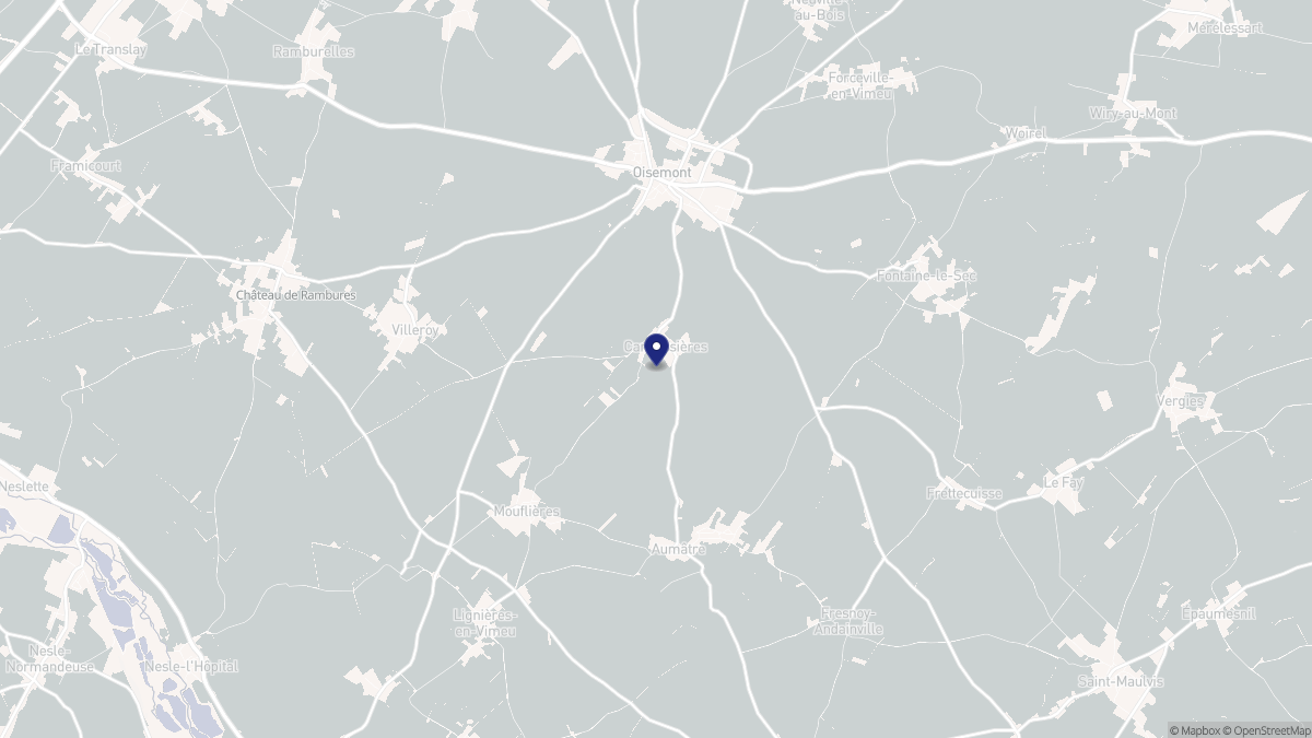 Aperçu cartographique de Cannessières, centré sur la commune