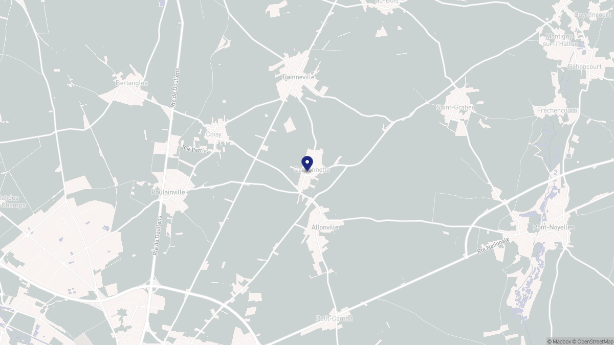 Aperçu cartographique de Cardonnette, centré sur la commune
