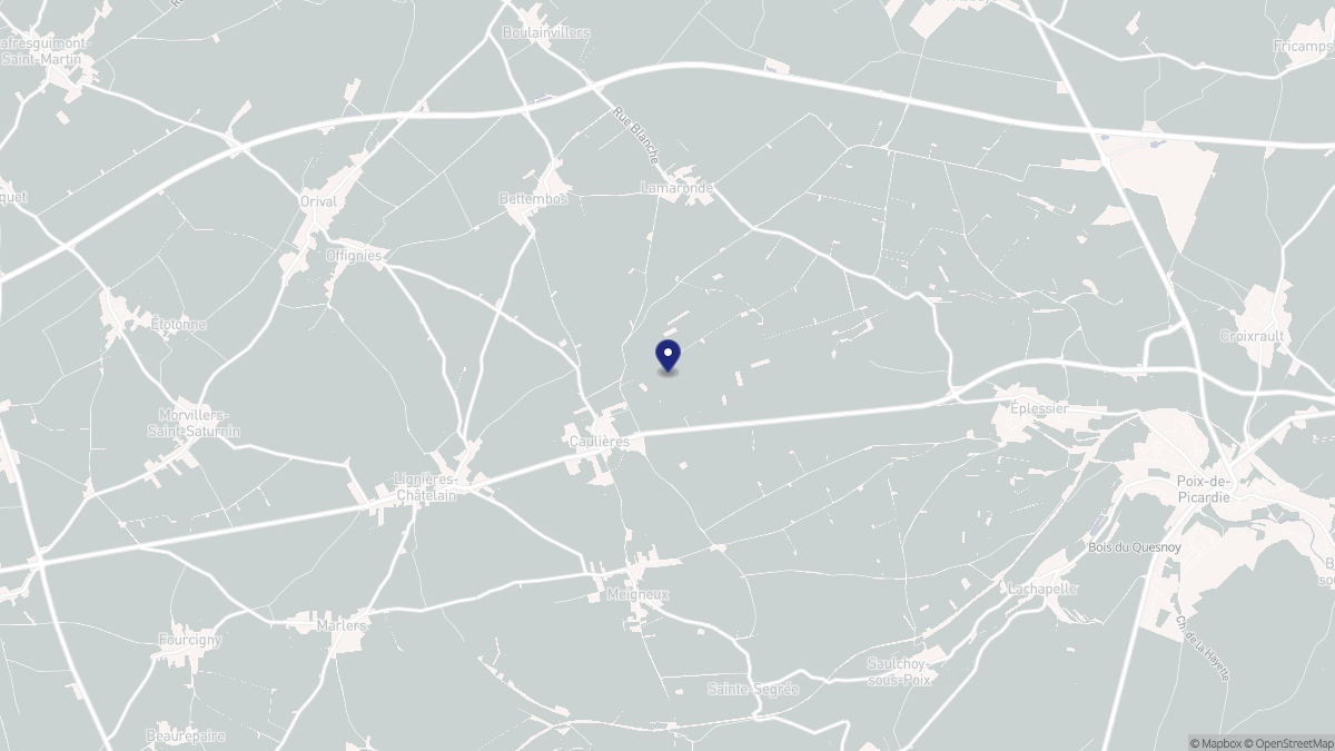 Aperçu cartographique de Caulières, centré sur la commune