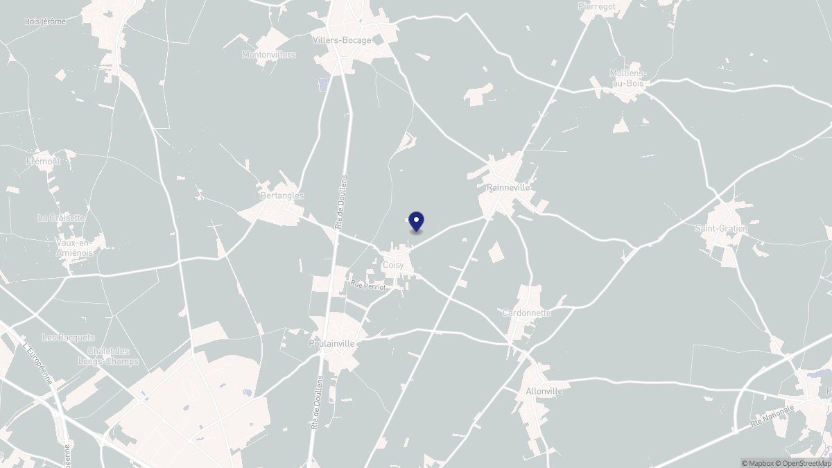 Aperçu cartographique de Coisy, centré sur la commune