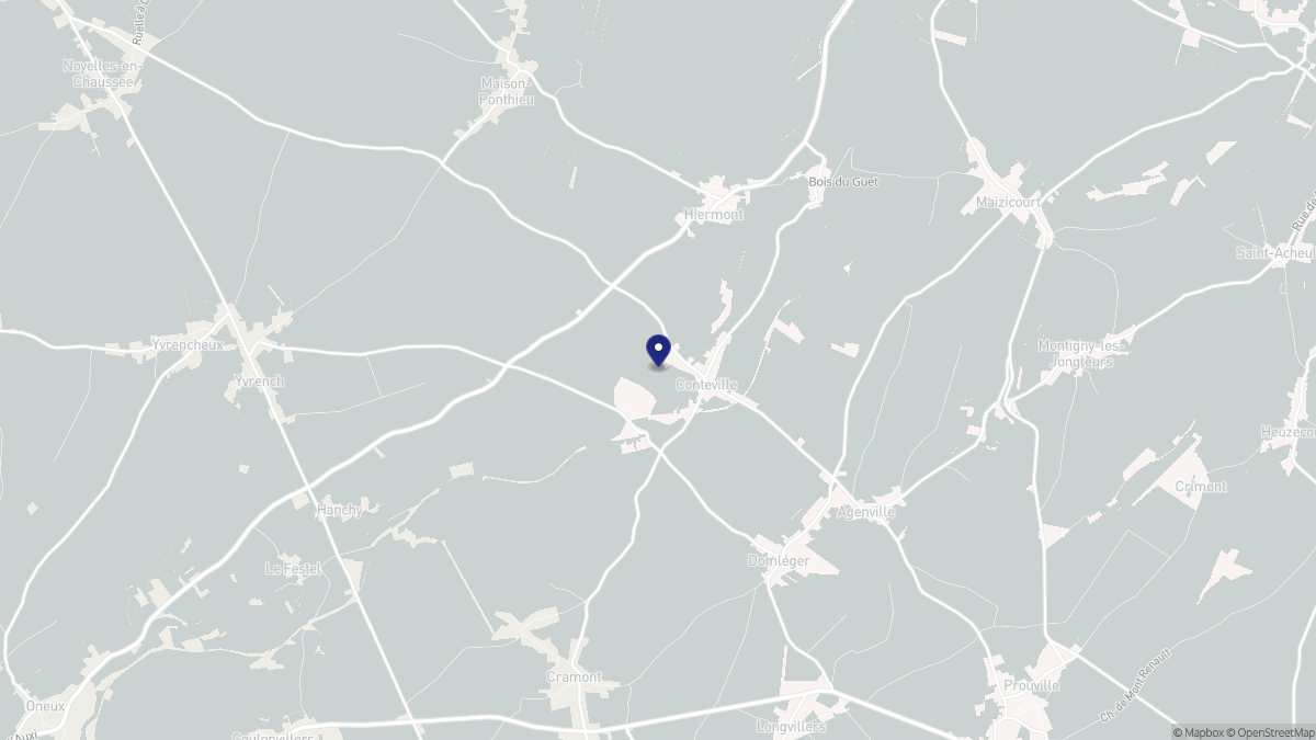 Aperçu cartographique de Conteville, centré sur la commune