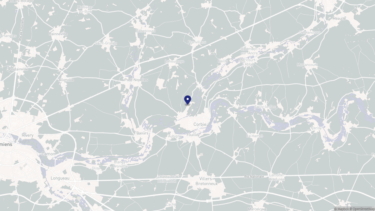 Aperçu cartographique de Corbie, centré sur la commune