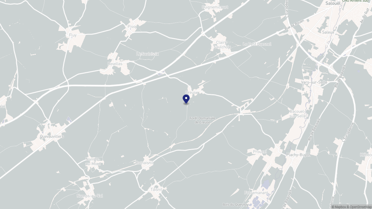 Aperçu cartographique de Creuse, centré sur la commune