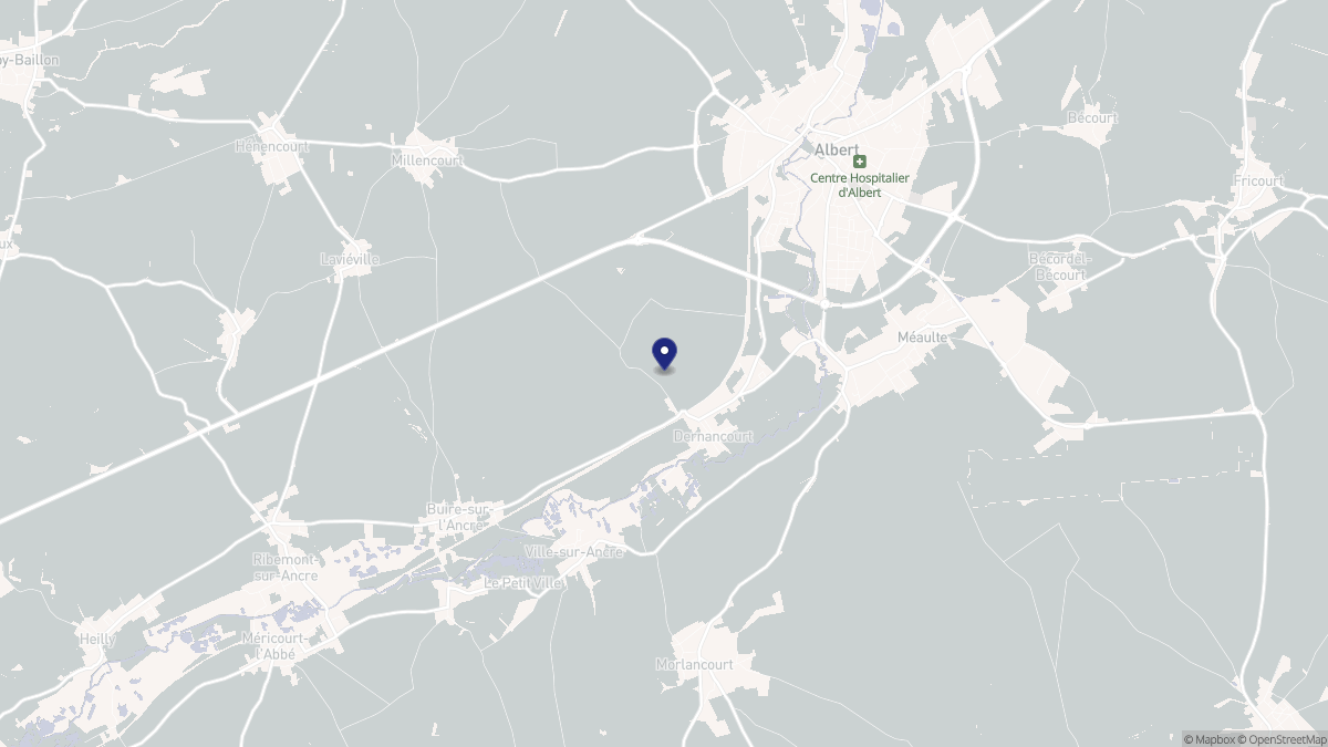 Aperçu cartographique de Dernancourt, centré sur la commune