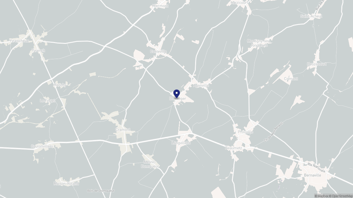 Aperçu cartographique de Domléger-Longvillers, centré sur la commune