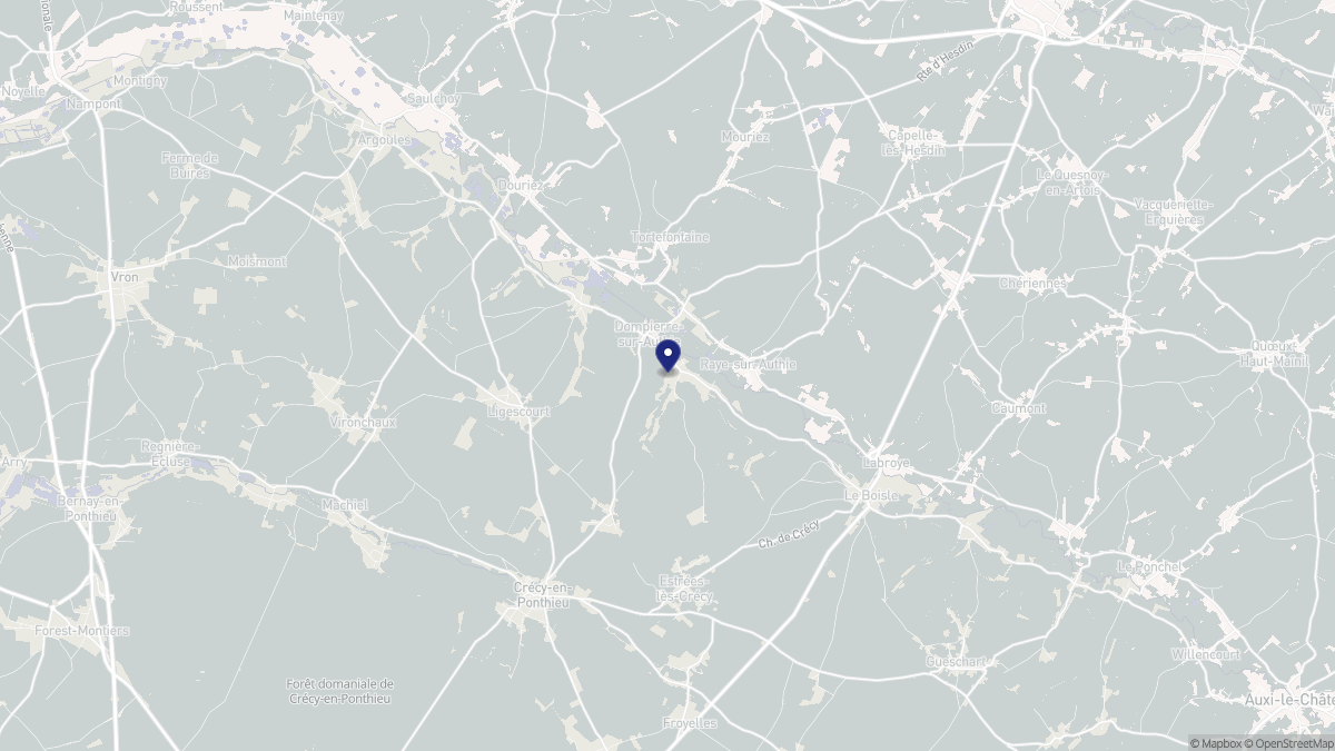 Aperçu cartographique de Dompierre-sur-Authie, centré sur la commune