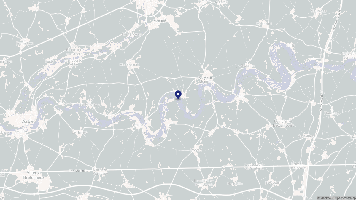 Aperçu cartographique de Étinehem-Méricourt, centré sur la commune