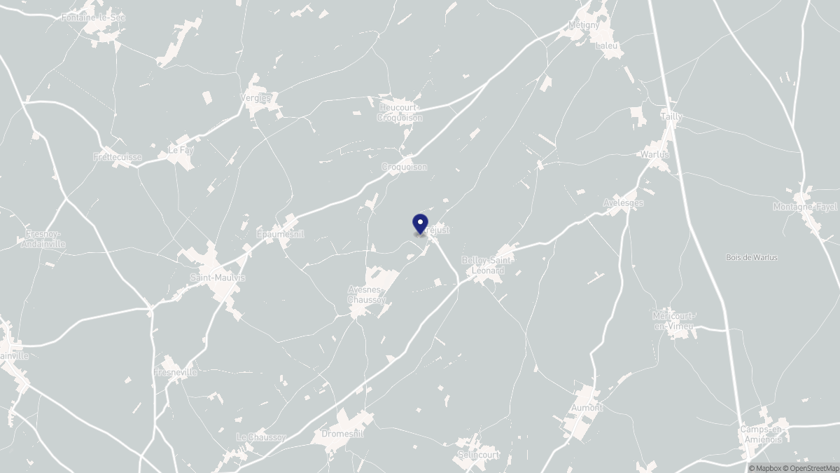 Aperçu cartographique de Étréjust, centré sur la commune