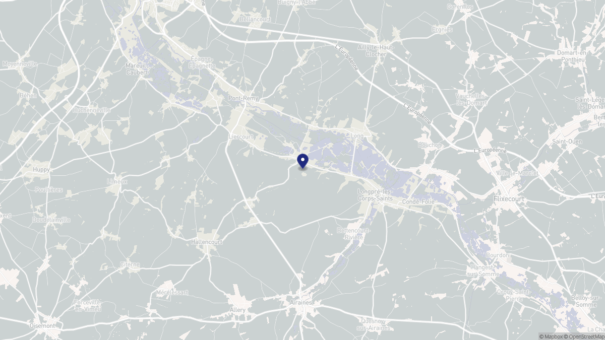 Aperçu cartographique de Fontaine-sur-Somme, centré sur la commune