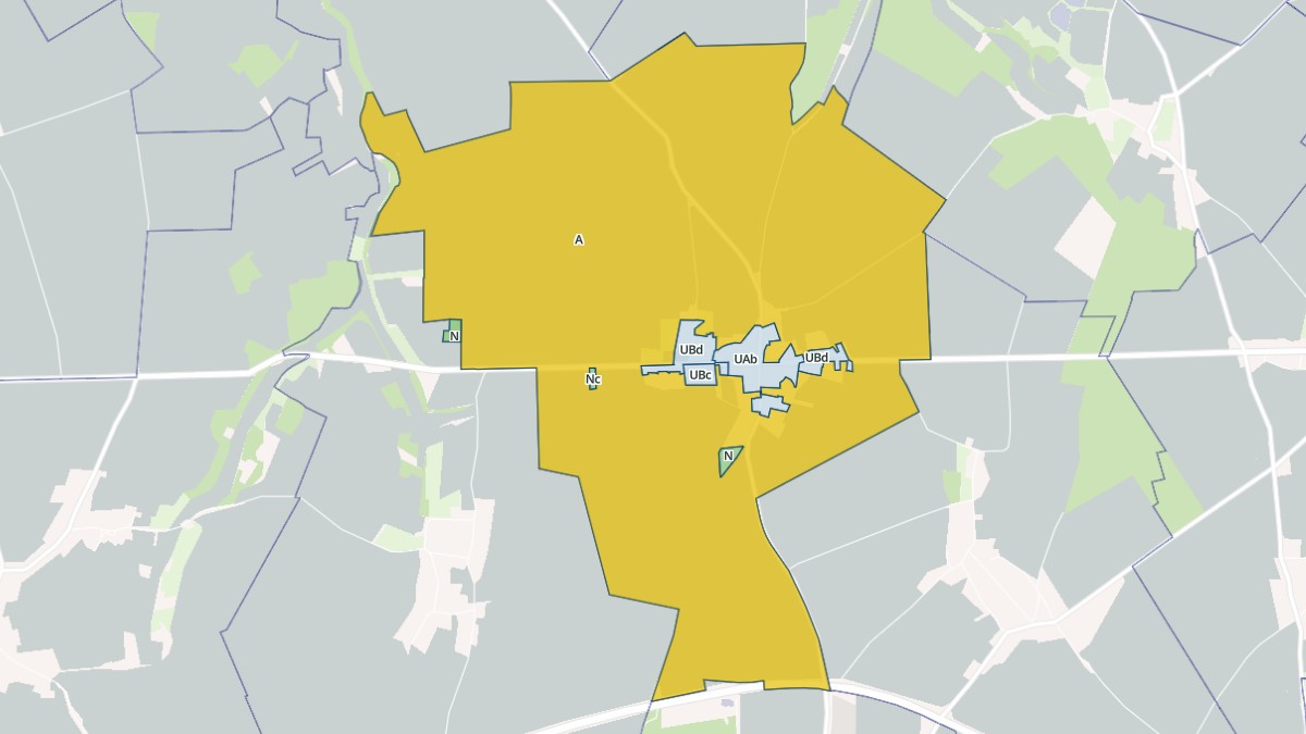 Aperçu cartographique de Foucaucourt-en-Santerre, centré sur la commune