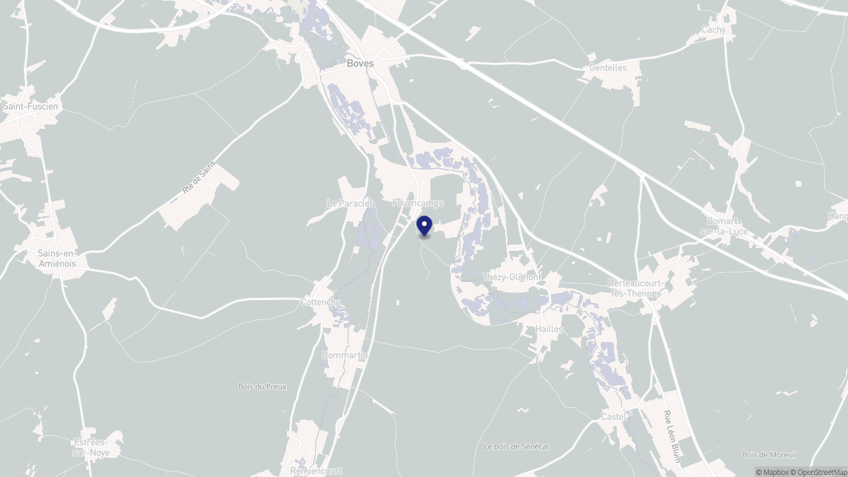 Aperçu cartographique de Fouencamps, centré sur la commune