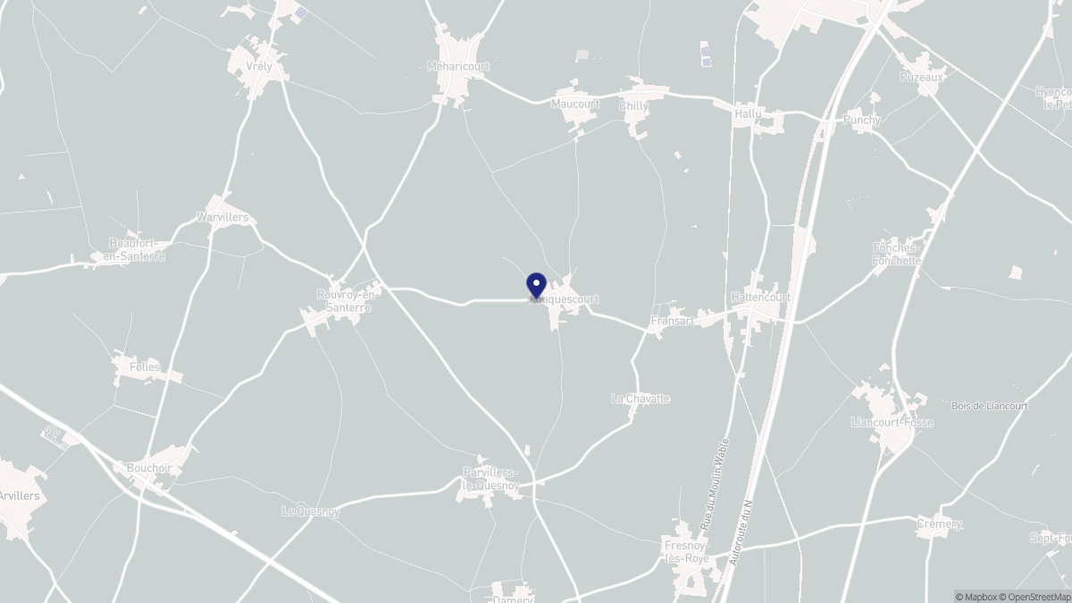 Aperçu cartographique de Fouquescourt, centré sur la commune
