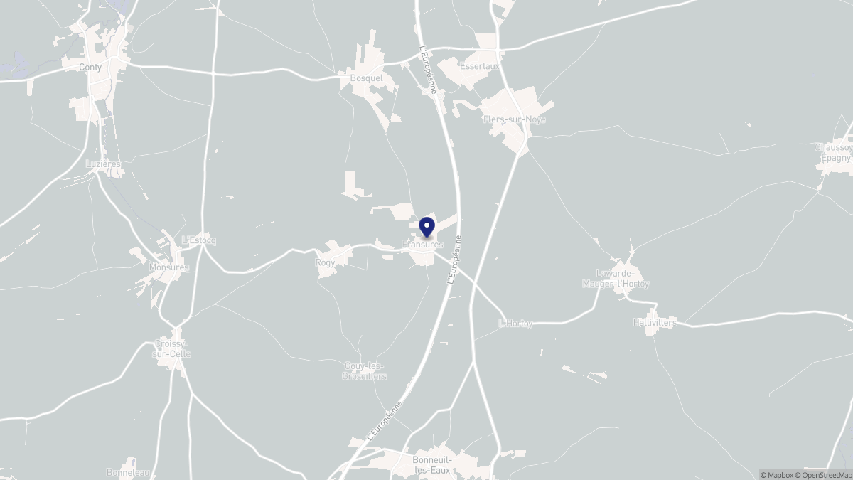 Aperçu cartographique de Fransures, centré sur la commune