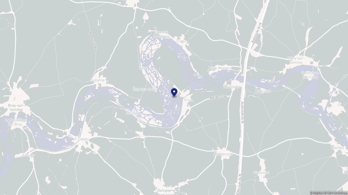Aperçu cartographique de Frise, centré sur la commune