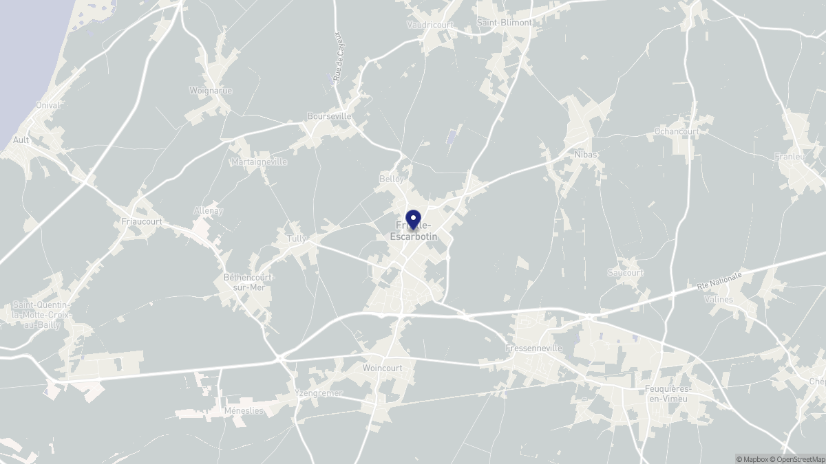 Aperçu cartographique de Friville-Escarbotin, centré sur la commune