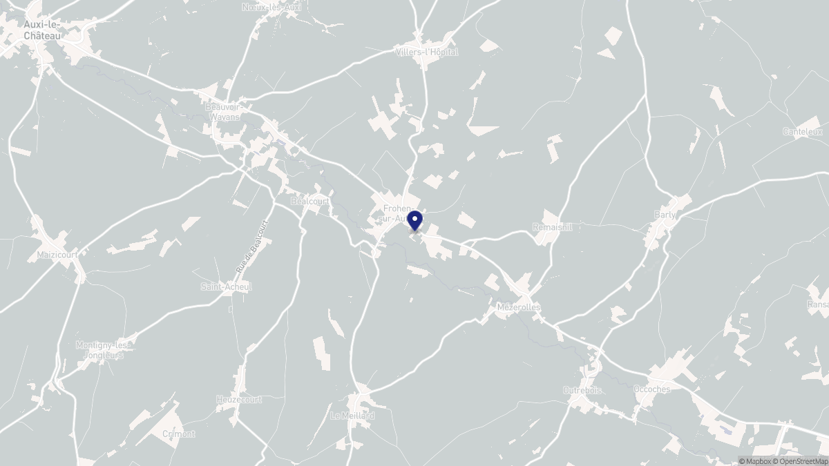 Aperçu cartographique de Frohen-sur-Authie, centré sur la commune