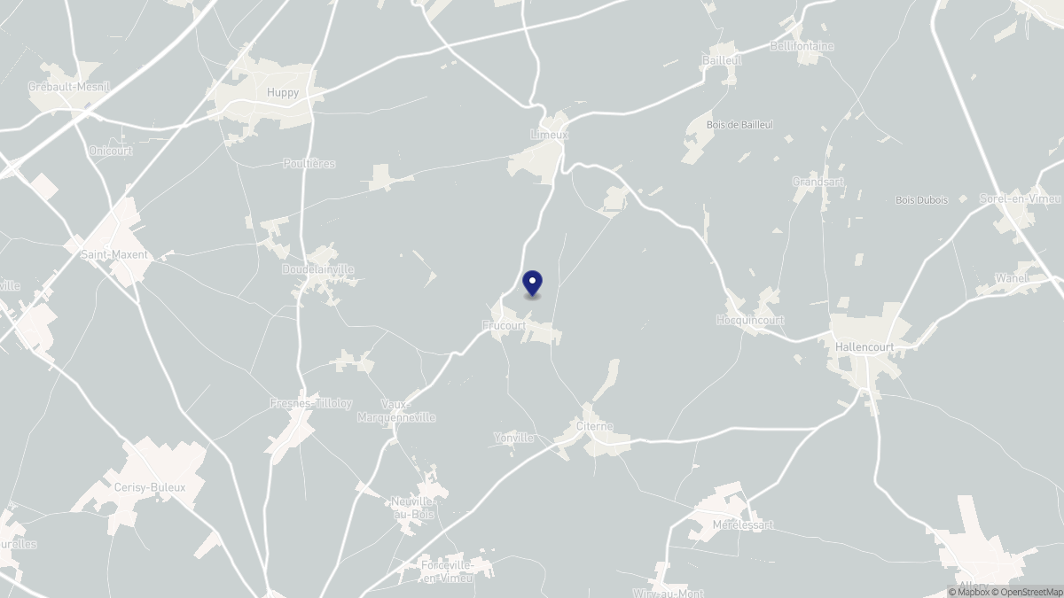 Aperçu cartographique de Frucourt, centré sur la commune