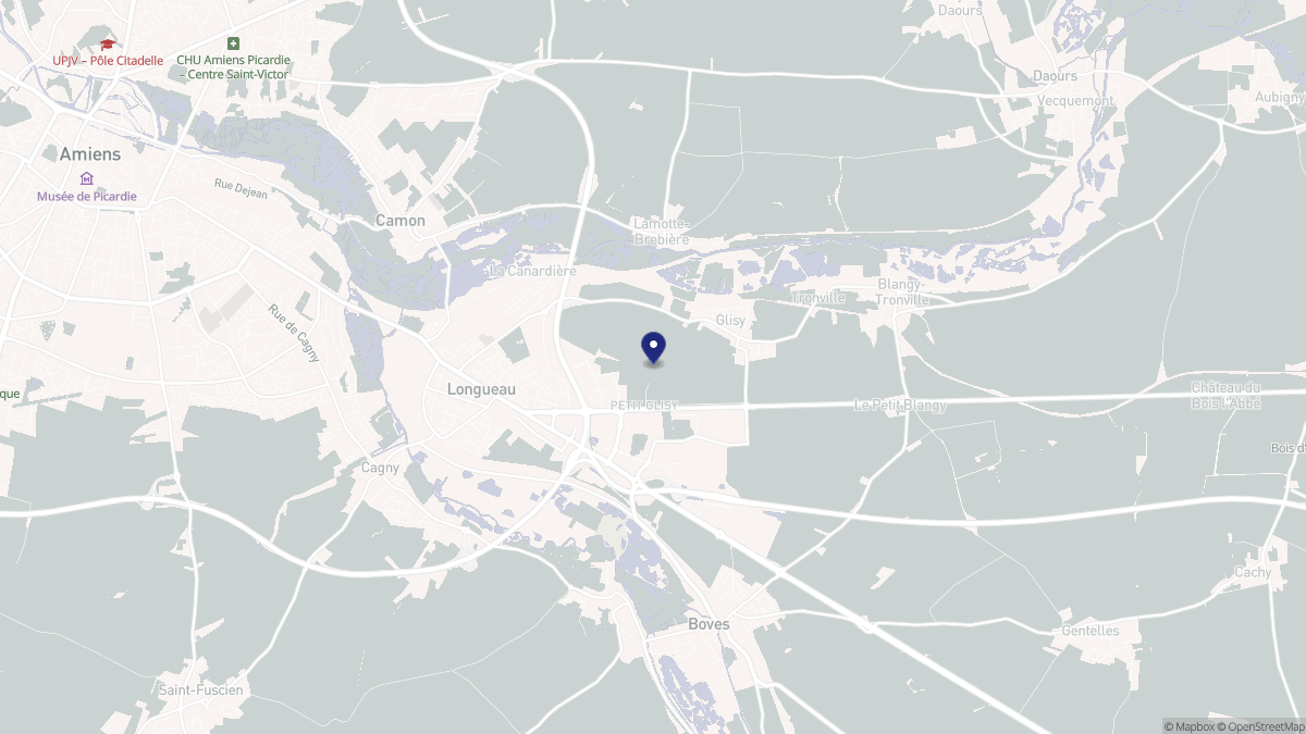 Aperçu cartographique de Glisy, centré sur la commune