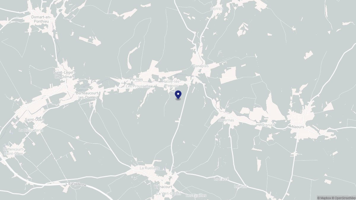 Aperçu cartographique de Halloy-lès-Pernois, centré sur la commune
