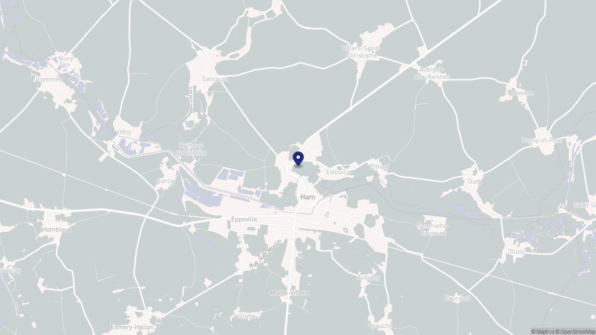 Aperçu cartographique de Ham, centré sur la commune
