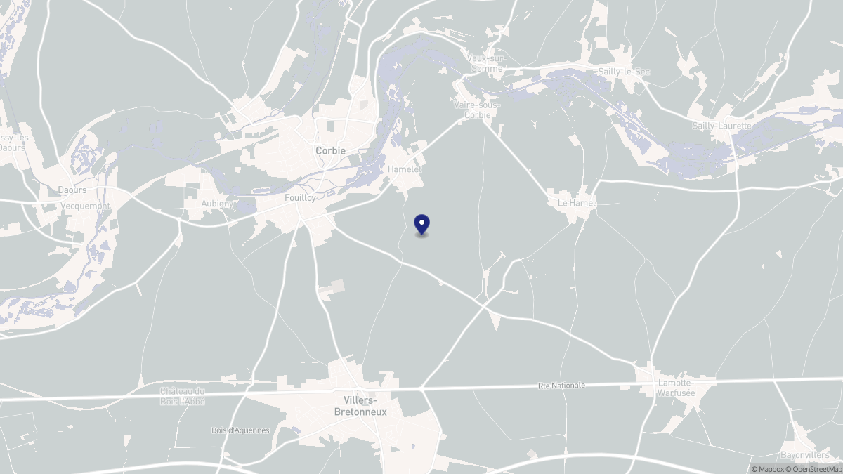 Aperçu cartographique de Hamelet, centré sur la commune