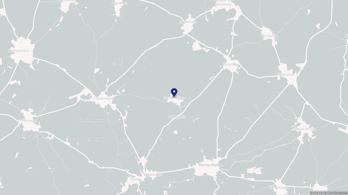 Aperçu cartographique de Harponville, centré sur la commune