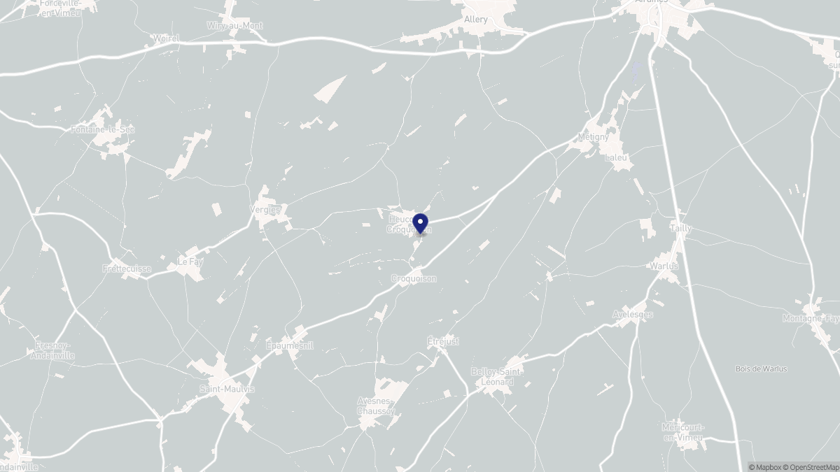 Aperçu cartographique de Heucourt-Croquoison, centré sur la commune