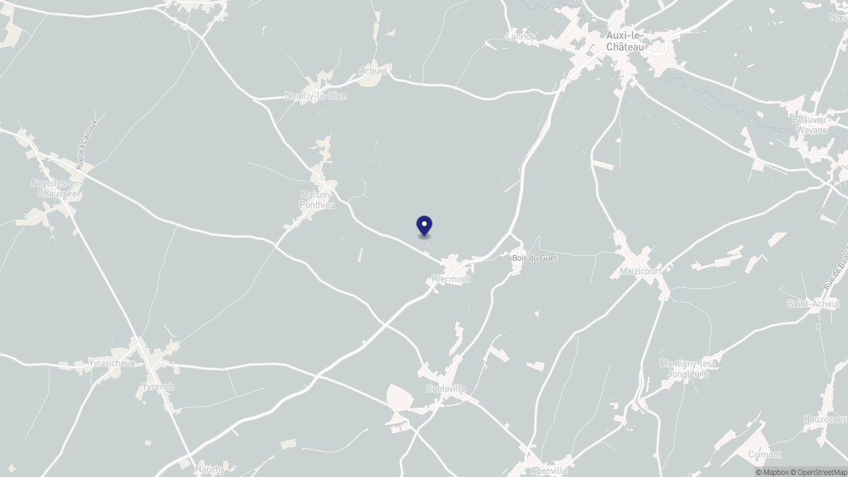 Aperçu cartographique de Hiermont, centré sur la commune