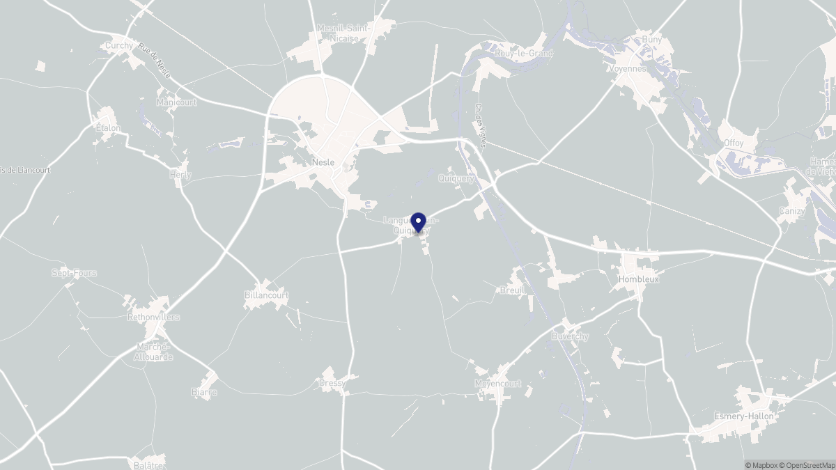 Aperçu cartographique de Languevoisin-Quiquery, centré sur la commune