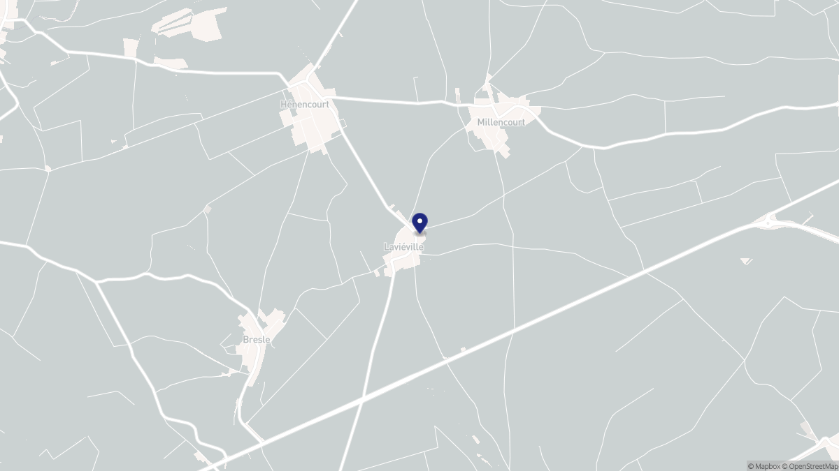 Aperçu cartographique de Laviéville, centré sur la commune