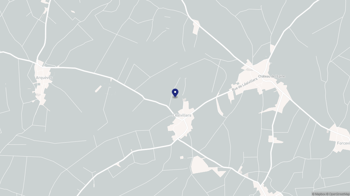 Aperçu cartographique de Léalvillers, centré sur la commune
