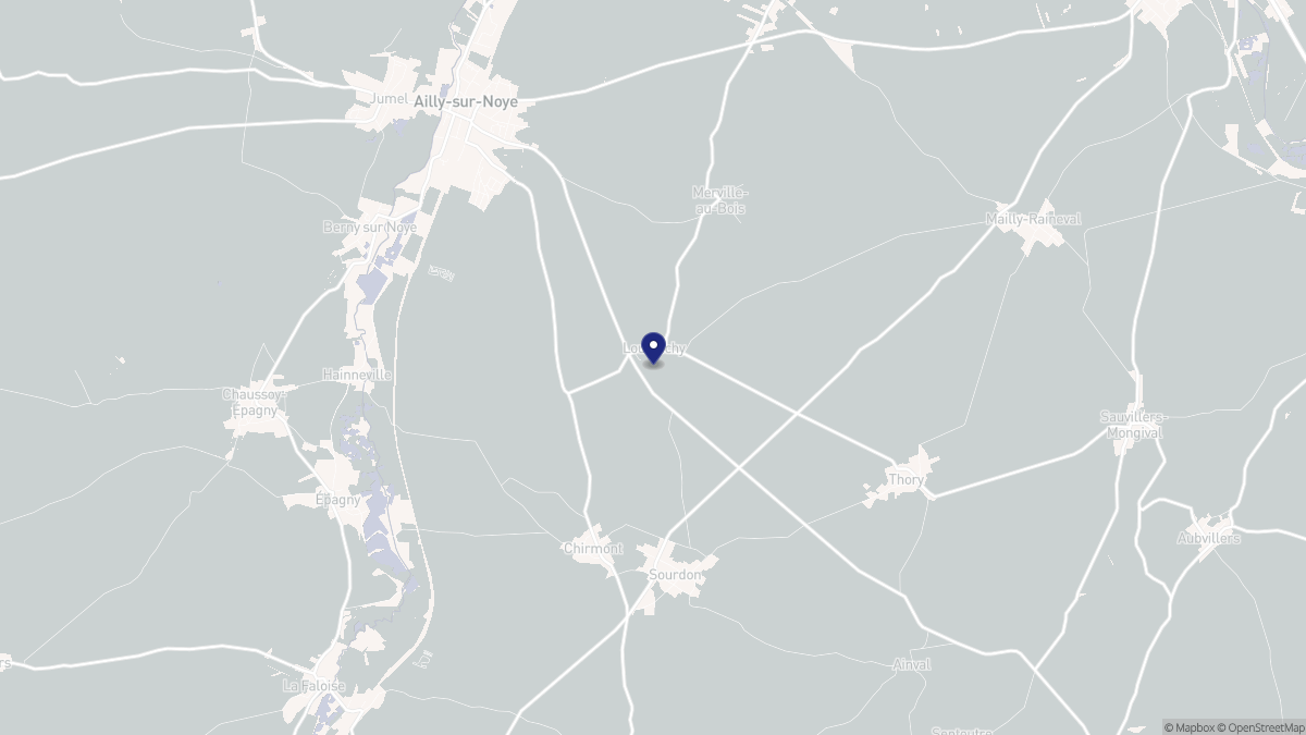 Aperçu cartographique de Louvrechy, centré sur la commune