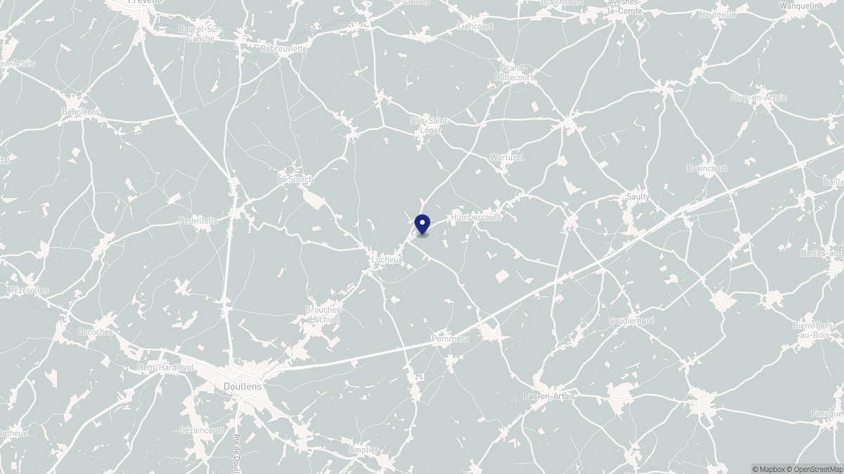 Aperçu cartographique de Lucheux, centré sur la commune