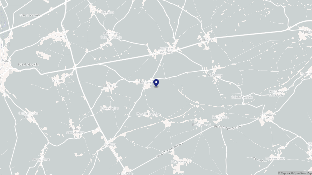Aperçu cartographique de Marlers, centré sur la commune