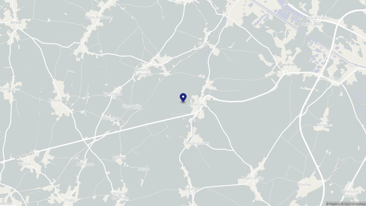 Aperçu cartographique de Miannay, centré sur la commune