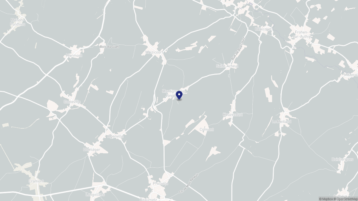 Aperçu cartographique de Montigny-les-Jongleurs, centré sur la commune