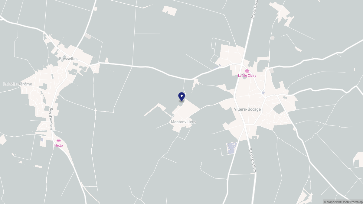 Aperçu cartographique de Montonvillers, centré sur la commune