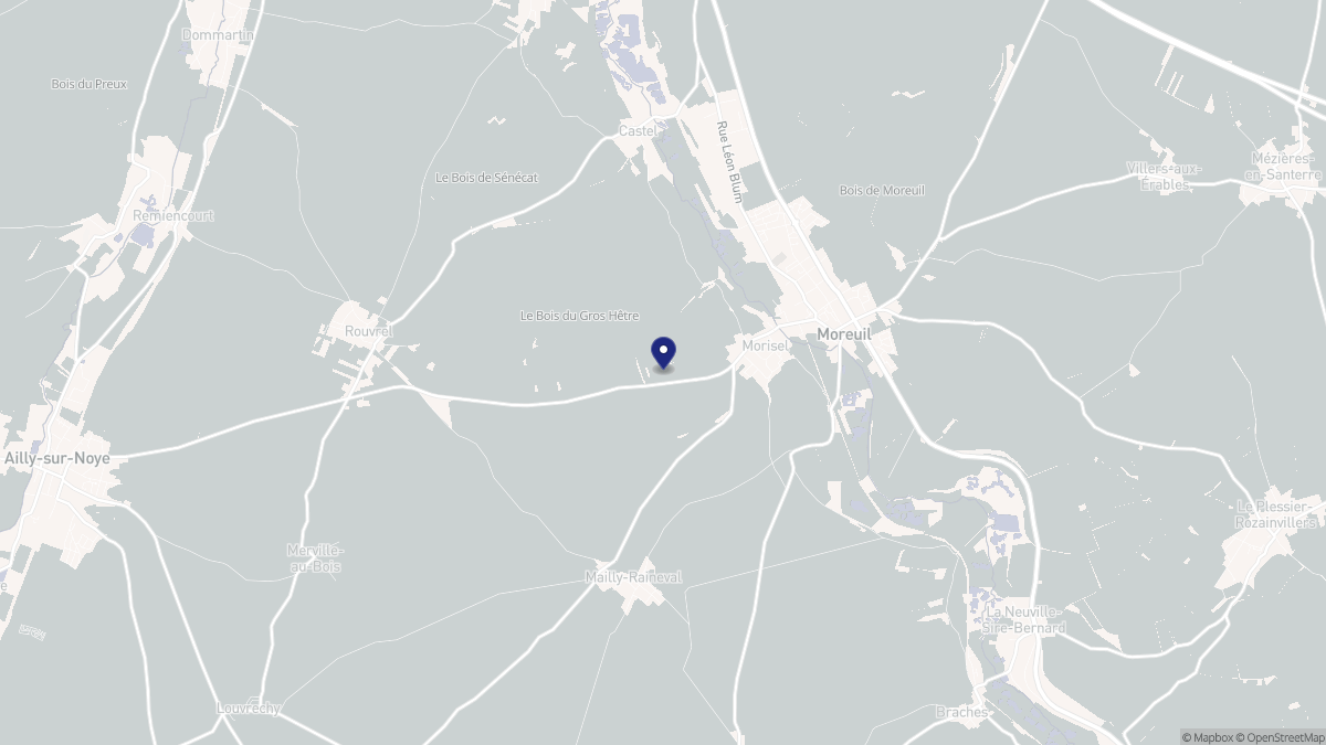 Aperçu cartographique de Morisel, centré sur la commune
