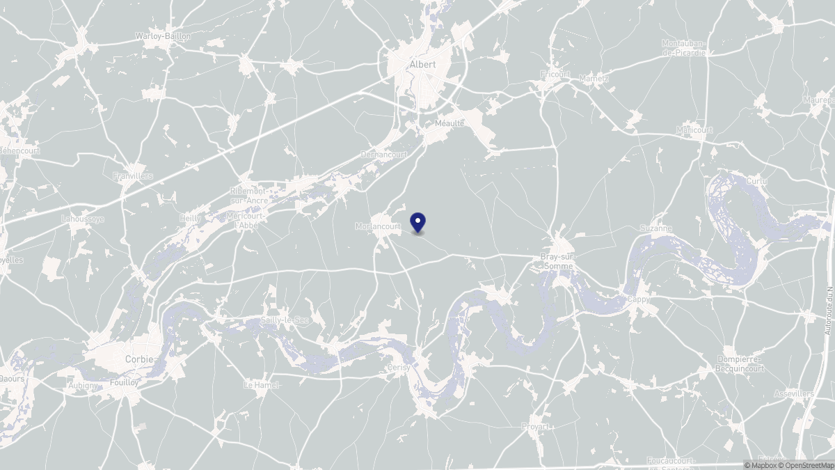 Aperçu cartographique de Morlancourt, centré sur la commune