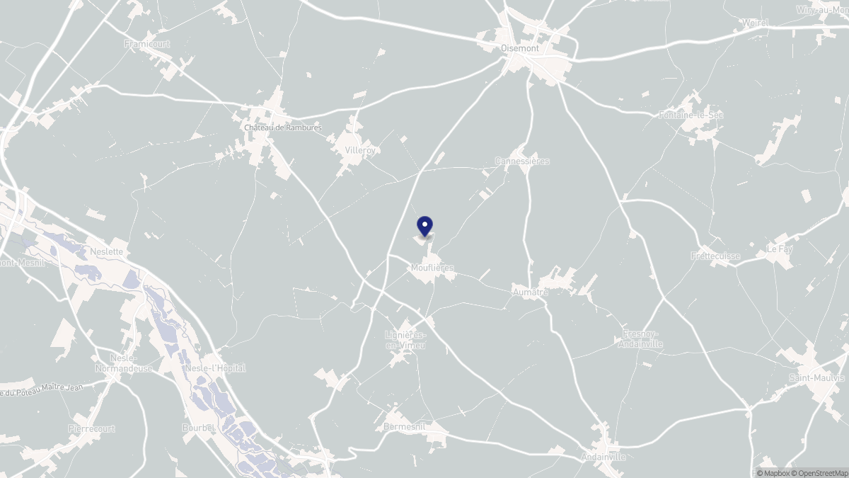 Aperçu cartographique de Mouflières, centré sur la commune