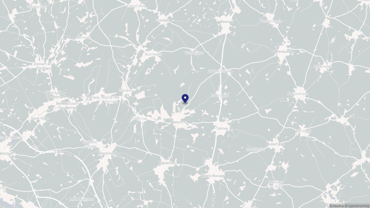 Aperçu cartographique de Naours, centré sur la commune