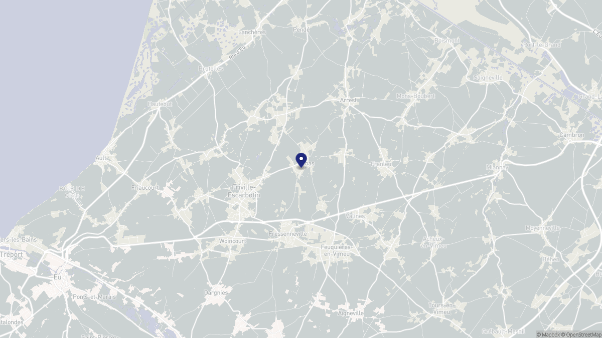 Aperçu cartographique de Nibas, centré sur la commune